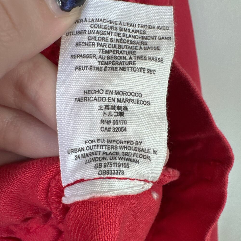 FREE PEOPLE Rumors Denim Jacket Strawberry Spritz Red Size XS NWT New - Picture 9 of 11